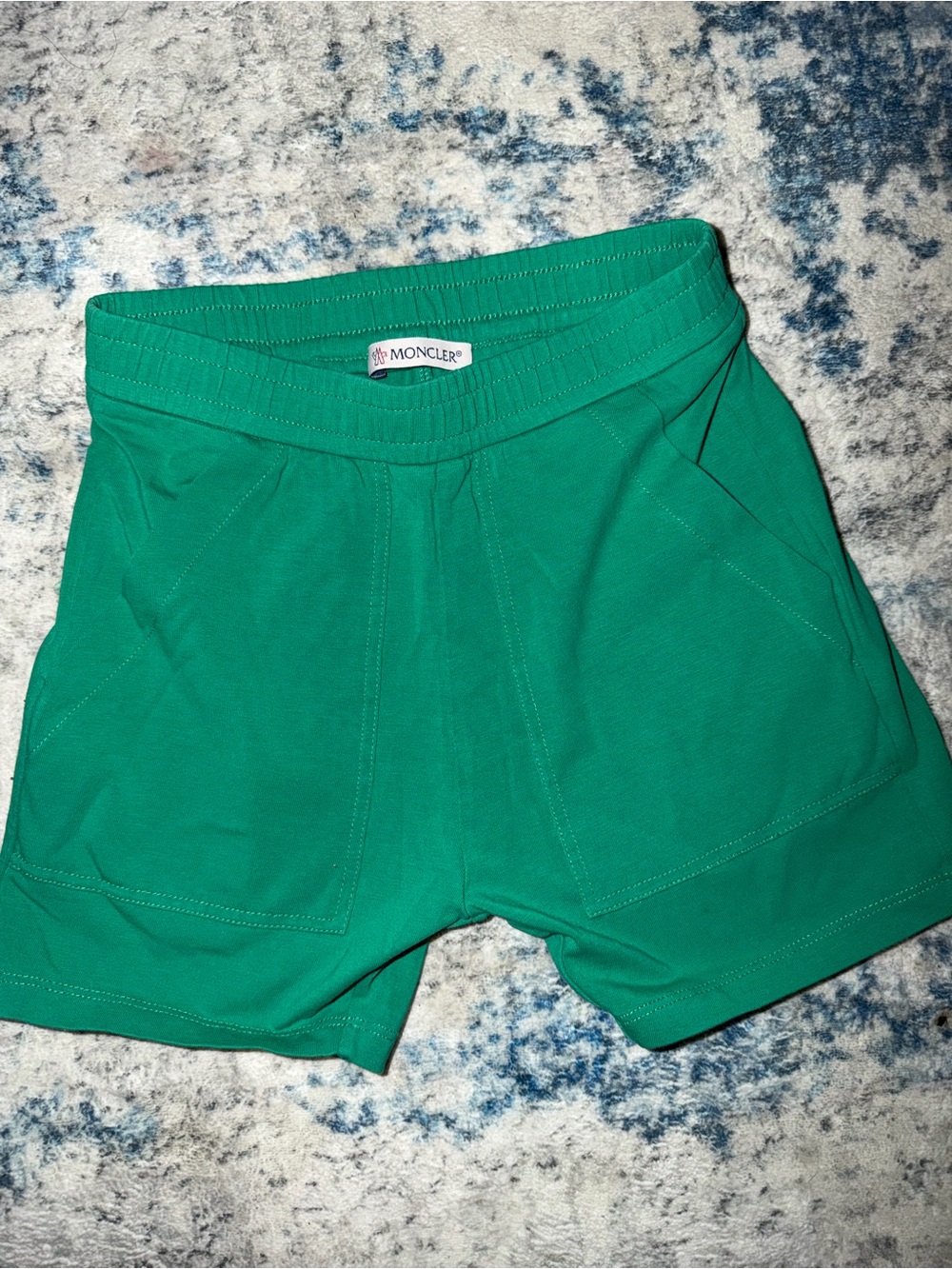 Moncler Kids Emerald Green Jersey Shorts